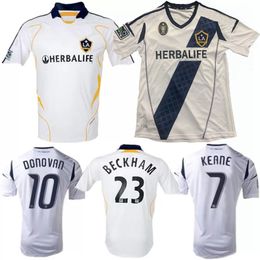 Retro 2012 La Galaxy Soccer Trikots Beckham Delagarza Juninho Gonzalez Donovan Keane Home Classic Football Shirt