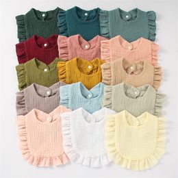 Korean Style Baby Feeding Drool Bib Infants Lace Saliva Towel Soft Cotton Burp Cloth For born Toddler 220602
