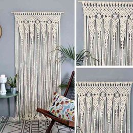 Wall Hanging Curtain Boho Door Window Hanging Curtain Woven Tapestry Wall Decor Home Ornament for Apartment Bedroom Living Room L220711