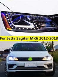 Head Lamp Assemnly For Jetta Sagitar MK6 LED Headlight 2012-18 MK6 DRL Turn Signal High Beam Angel Eye Projector