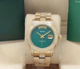 Diamond watch men stylish gold dial calendar bracelet folding buckle master men luxury Designer watches T176