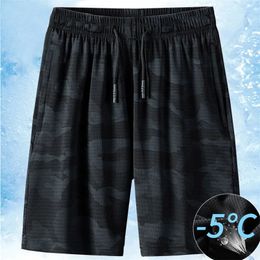 Men Shorts Ice Silk Mesh Elastic Summer Breathable Camouflage Quick Drying Pants Loose Thin Beach Sports 6xl Short