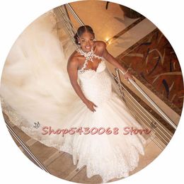 Arabic Aso Ebi Vintage Lace Beaded Wedding Dresses Sheer Neck Mermaid Bridal Dresses Sexy Cheap Wedding Gowns 0413241d