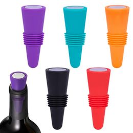 5 Colours Bottle Stopper Practical Leak Proof Bottle Caps Wine Stopper Family Bar Preservation Tools Silicone Reusable Beer Caps