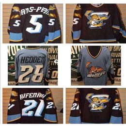 Chen37 Real Men real Full embroidery ECHL 2010-11 Toledo Walleye 28 Mike Hedden 5 Simon Danis Pepin Jersey or custom any name or number Jersey
