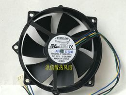 Freight free Original everflow FAN f129025su12v 0.38a round 9025 PWM speed regulating CPU chassis fan