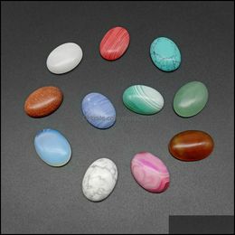 Arts And Crafts Arts Gifts Home Garden Oval 25X18Mm Natural Crystal Stone Cabochon Loose Beads Opal Rose Quartz Turquoise Dhtu5