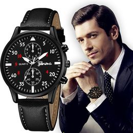 Женева Новые мужские смотрят в бизнес -повседневное стиль мужские наручные часы горячие иностранные часы с подарками