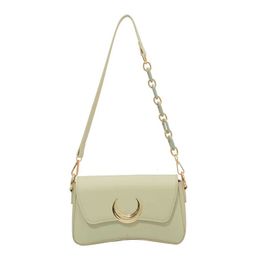 fashion Shoulder bag comfortable Simple generous and versatile collocation Moon buckle handbag