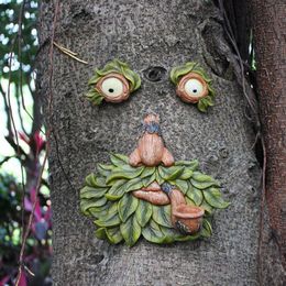 Tree Face Decoration Bark Ghost Features Props Luminous Garden Outdoor Easter Decoracion 220721