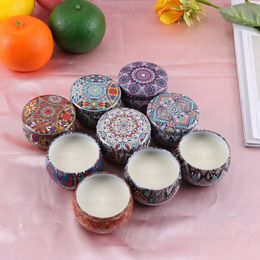 9pcs(1set) Tinplate Essential Oil Incense Handmade Smokeless Soy Wax Scented Candle Aromatherapy Candles Romantic Dating Atmosphere Bath Aromatherapy ZL0802