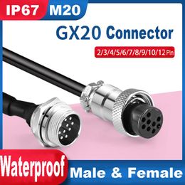 Other Lighting Accessories Customizable GX20 Extension Cable Industrial Waterproof Female Plug Male Socket M20 Power Connector 2 3 4 5 6 7 8