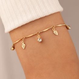 Link, Chain Exquisite Tassel Bracelets for Women Luxury Crystal Stone Gold Alloy Metal Chain Adjustable Jewelry Accessories