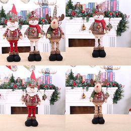 Stretch Doll Snowman Santa Claus Merry Christmas Decor For Home Christmas Ornament Natal Gift Xmas Tree Decor Year 201203