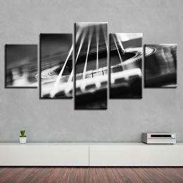 Modular Canvas HD Prints Posters Home Decor Wall Art Pictures 5 Pieces Classic black and white guitar Paintings No Frame