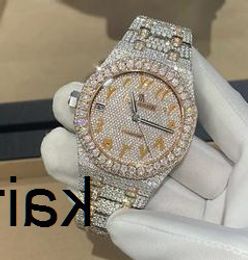 CASHJIN Icedout Watch Hip Hop Custom Men Full Iced Out VVS Diamond Moissanit Luxury Brand Skeleton Watch XX5G8