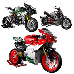 Motorcycle model Building Blocks Speed Champ sport Race moto sets Off Road Vehicle City car Motorbike bricks kits toys 220715