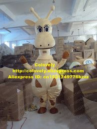 Mascot doll costume Vivid Khaki Giraffe Deer Mascot Costume Mascotte Giraffa Camelopardalis Cameleopard With Big Mouth Brown Hoofs No.2056 F