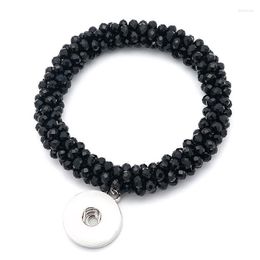 Beauty Little Beads Elastic Snap Bracelets Fit 18mm Buttons Jewellery Wholesale AB0064 Charm