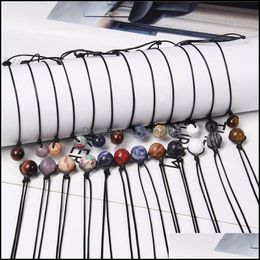 -Collares colgantes colgantes joyas minerales naturales minerales curativos chakra beads collar brazalete para mujeres afortunadas hombres hechos a mano