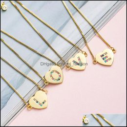 Link Chain Bracelets Jewellery 26 A-Z English Letter Initial Heart Bracelet Gold Charm Adjustable Alphabet Brac Dhtjd