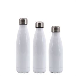 17oz 500ml Sublimation Cola Bottles Blanks Water Bottles Stainless Steel Double Wall Insulated Coffee Sports Tumbler with Lid