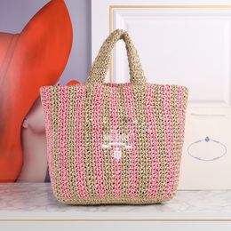 Evening Bags Lafite Grass Beach Bags women Handbags Purse Classic Fashion Embroidered Letters 5A Quality Pure Hand Woven Bagss Straw Shopping Vacation Summer Woven