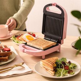 220V Household Electric Sand Maker Non stick Breakfast Waffle Baking Pan Pot Pink Red Color Available 220721