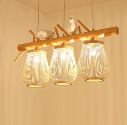 Pendant Lamps Japanese Tatami Wooden Bird LED Chandeliers Lamp Hade Bedroom Living Room Study Lighting Furniture Decor LampPendant