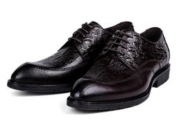 Arrival 5363 New Handmade Men Pointed Toe Wedding Shoes Lace Up Genuine Leather Brogue Shoes