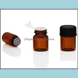 Packing Bottles Office School Business Industrial Wholesale 2000Pcs China 1Ml 1 4 Dram Amber Glass Essential Dh4Tk
