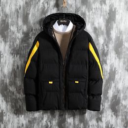 Men's Down & Parkas 2022 Winter Jacket 4XL Size Hooded Cotton Male Fashion Printing Stitching Men Loose Parka Coat Kare22