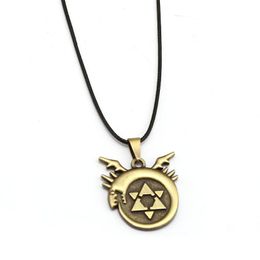 Pendant Necklaces Fullmetal Alchemist Necklace Edward Homunculus Logo Rope Chain Women Men Charm Gifts Japanese Anime JewelryPendant