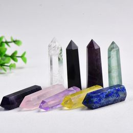 Decorative Objects & Figurines Natural Stones Crystal Point Wand Amethyst Rose Quartz Healing Stone Energy Ore Mineral Crafts Home Decoratio