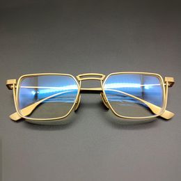 Unisex Unisex Frames Unisex 2024 Sonnenbrillen reiner Titan klassischer Pilot Brillen Square Männer Stylish Designer Brille Gold Myopia SUNGL