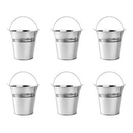 Gift Wrap Metal Tinplate Pails Buckets Mini Tin Bucket Handles Plants Crafts Galvanized Container With Icing French FriesGift