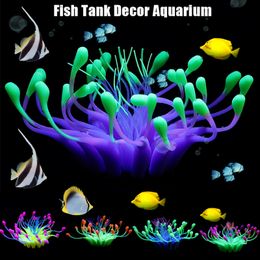 lifelike 100% Safety Coral rium decoration Fish Tank silicone Artificial brighten under light D30 Y200917