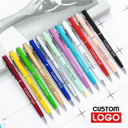 Student Metal Ballpoint Pen Free Custom Lettering Name Wholesale el Advertising Gift Pen Business Office Writing Pen 220712