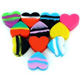 Latest Colorful Silicone Heart-shaped 18ML Storage Seal Box Herb Tobacco Portable Container Stash Case Wax Oil Rigs Smoking Holder