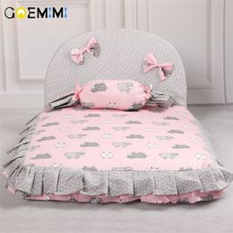 Dog Lovely Bed Comfortable Warm Pet House Print Fashion Cushion for pet Sofa Kennel Top Quality Puppy Mat Pad LJ201028