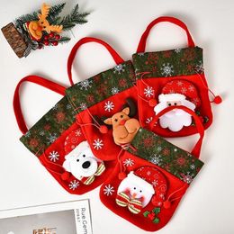 Christmas Decorations Exquisite Goodies Pouch Wear-resistant Fabric Santa Gift Bag For HomeChristmas