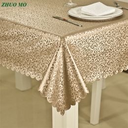 Luxury waterproof anti-hot oil table cloth Jacquard printed flower tablecloth pattern checked Rectangular Round table cloth T200306