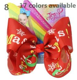 Hair Accessories 8pcs/ 8inch Large Christmas Bows For Girls Clips Bowknot Hairgrips Party