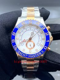 Classic Series Men's watches White Dial 44mm 116681 18K Rose Gold Stainless Steel bracelet Automatic watch Blue Luminescent watches for men running Wristwatches