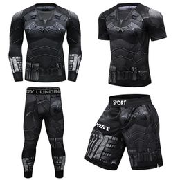 Men's Tracksuits Cody Lundin Boxing Clothing MMA Boxer Shorts Sports Long Sleeve T Shirt Leggings 4pcs /2PCS Sportswear Suit Men Sport SetsM