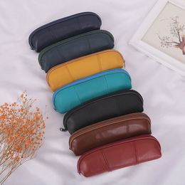 Zipper Pen Bag Retro Handmade Pen Case Simple Stationery Pen Holster 1222608