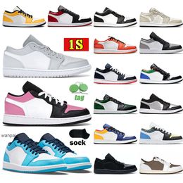 1s Athletic Jumpman 1 Low One Basketball Shoes Flats Trainers Pinksicle Light Smoke Cool Grey 2021 Novo UNC Homem Mulher Lows Running Jogging