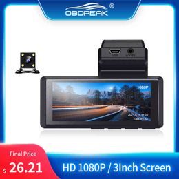 Mini Smart Dvr Dash Camera Car Dvr Fhd P Wdr GSensor Night Vision Large Wide Angle Video Recorder Dashcam Front And Rear J220601