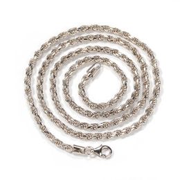 Chains 18"-30" S925 Sterling Silver 3mm Rope Chain Luxury Twist Link For Men Women 925 Jewelry Gold ColorChains