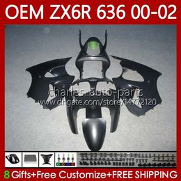 Injection Body For KAWASAKI NINJA ZX 6R 600 CC 6 R ZX636 ZX-600 00-02 Bodywork 133No.22 ZX 636 600CC ZX-636 ZX-6R 2000 2001 2002 ZX600 ZX6R 00 01 02 OEM Fairings matte black